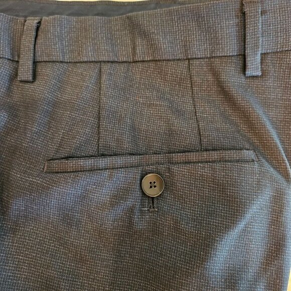 Hugo Boss Men's Size 40 Slim Fit Wool Woven Navy Huge6 Genius 5 - Picture 6 of 14